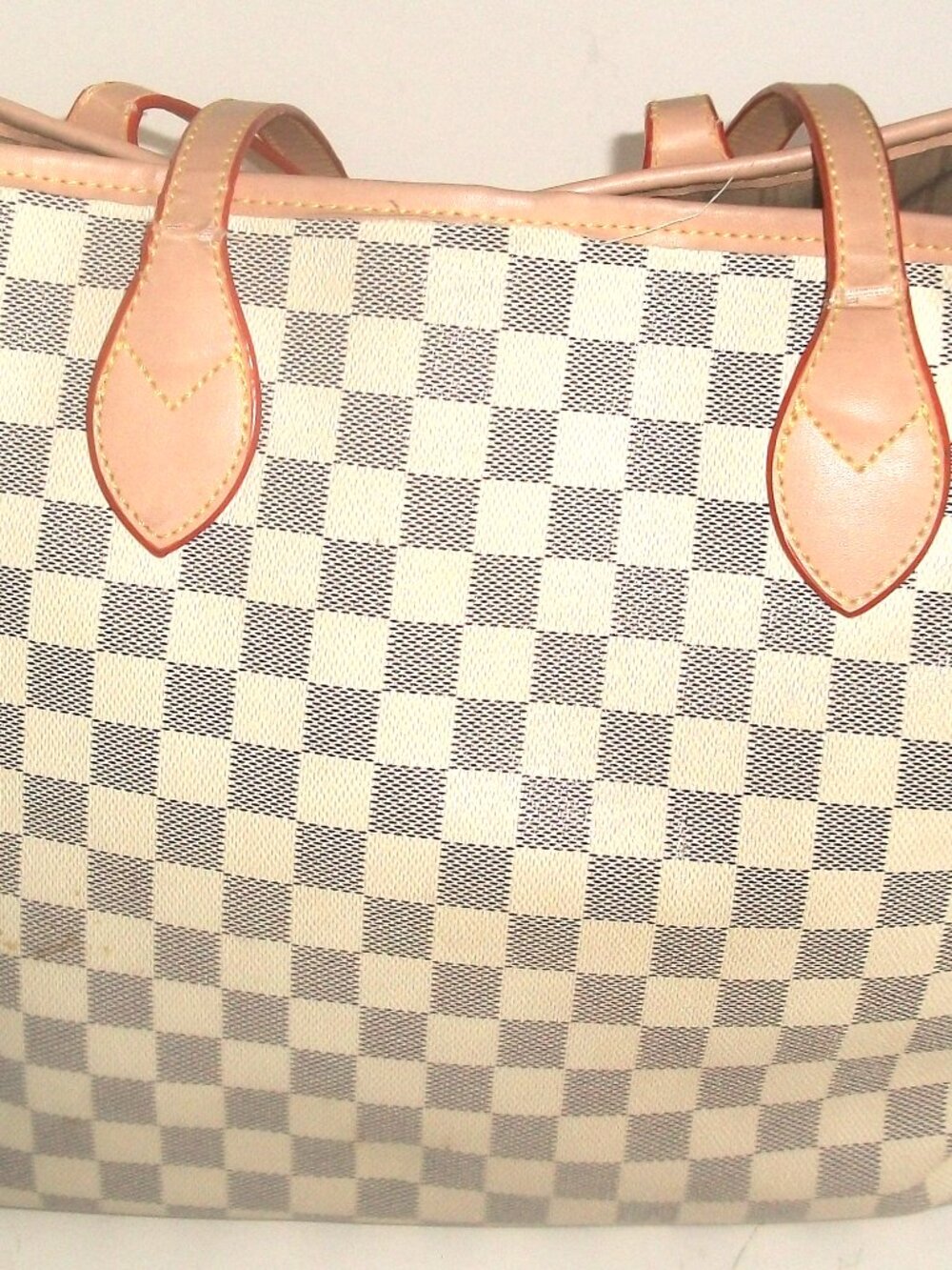 Large Tote in Style of Damier Azur Neverfull NOT Louis Vuitton